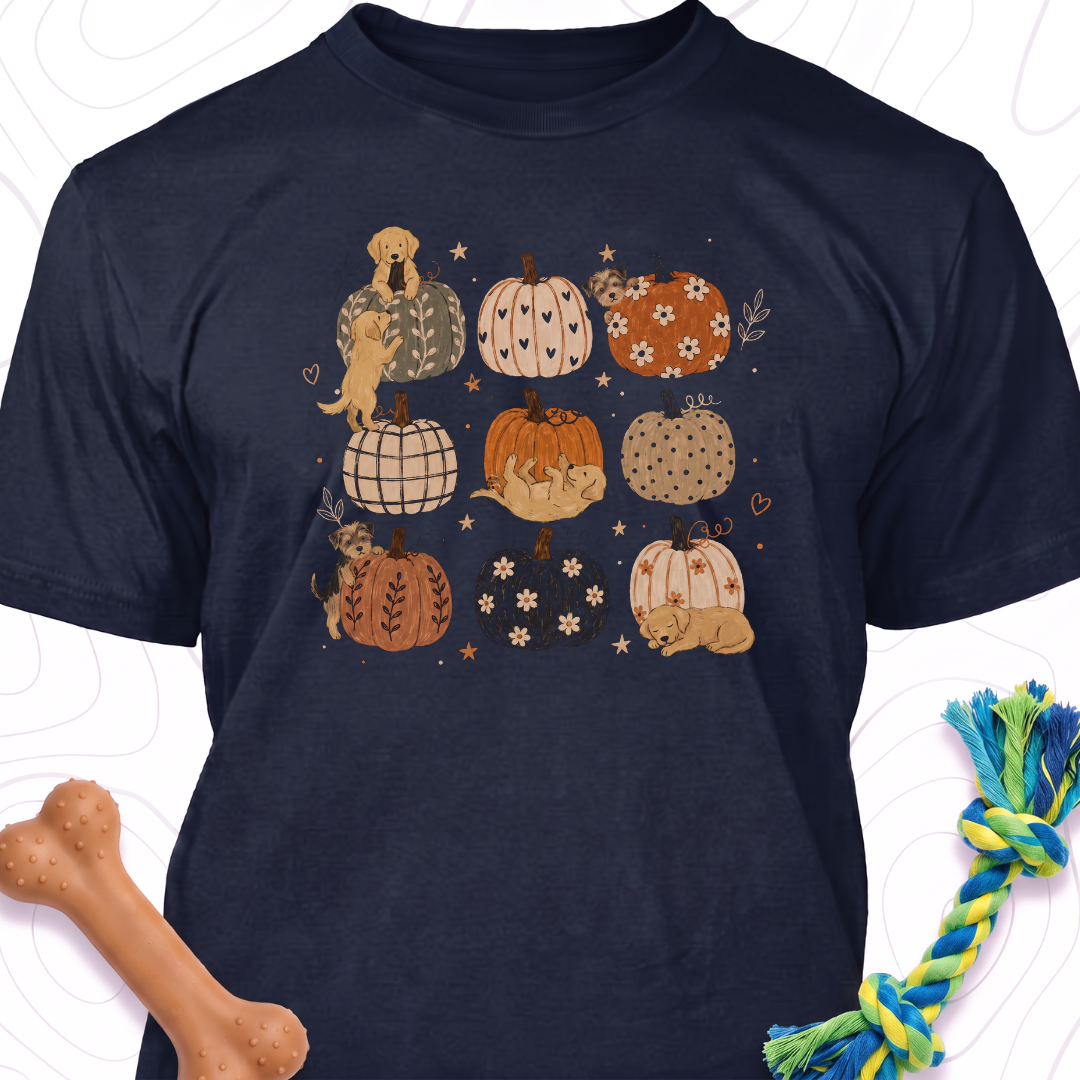 Cute Boho Puppy Pumpkin Comfort Colors® Shirt Cute Fall Pumpkin Pattern Tee