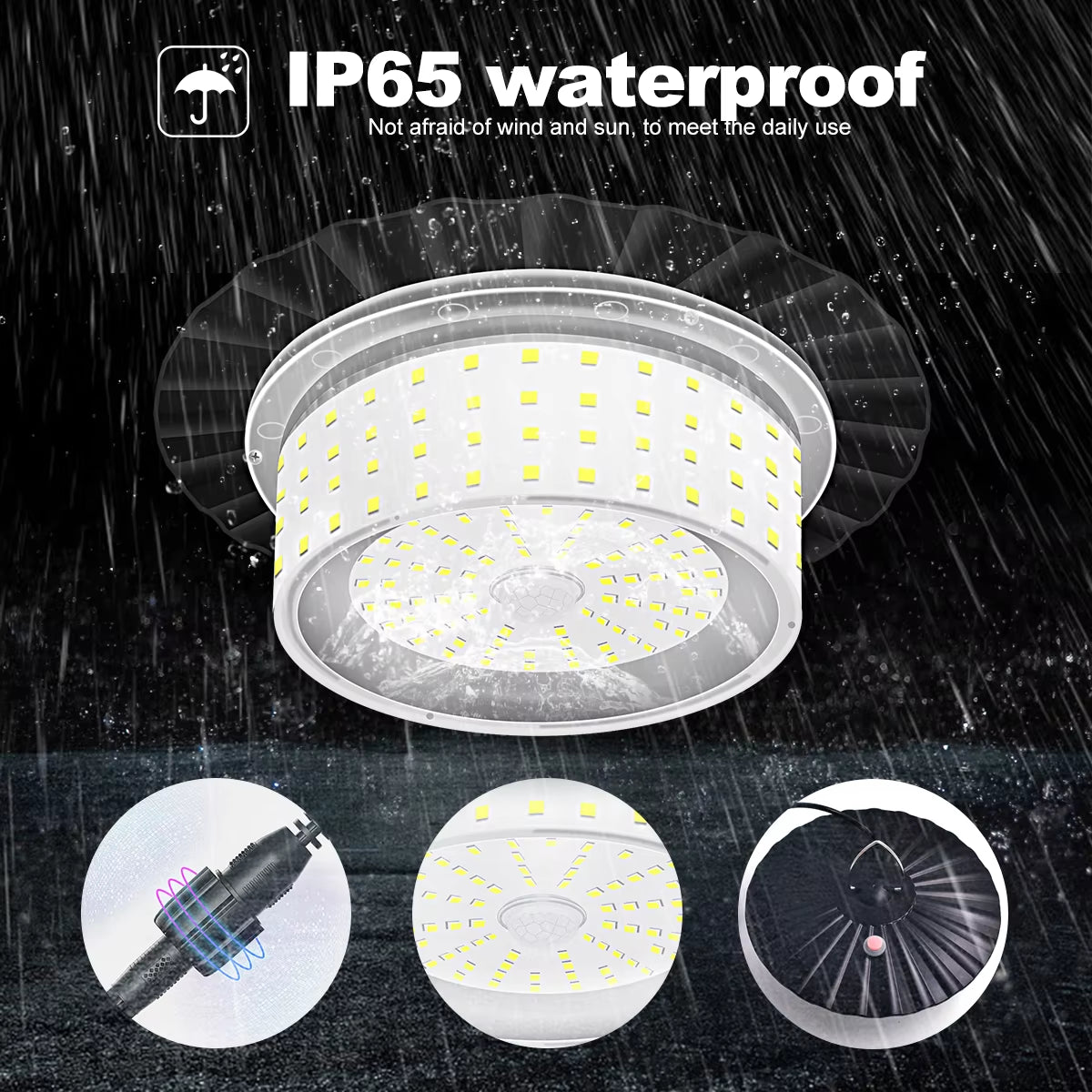 Solar Shed Barn Light Indoor Outdoor 244 LED Solar Pendant Light 5 Modes Solar Motion Sensor Light with Remote IP65 Waterproof