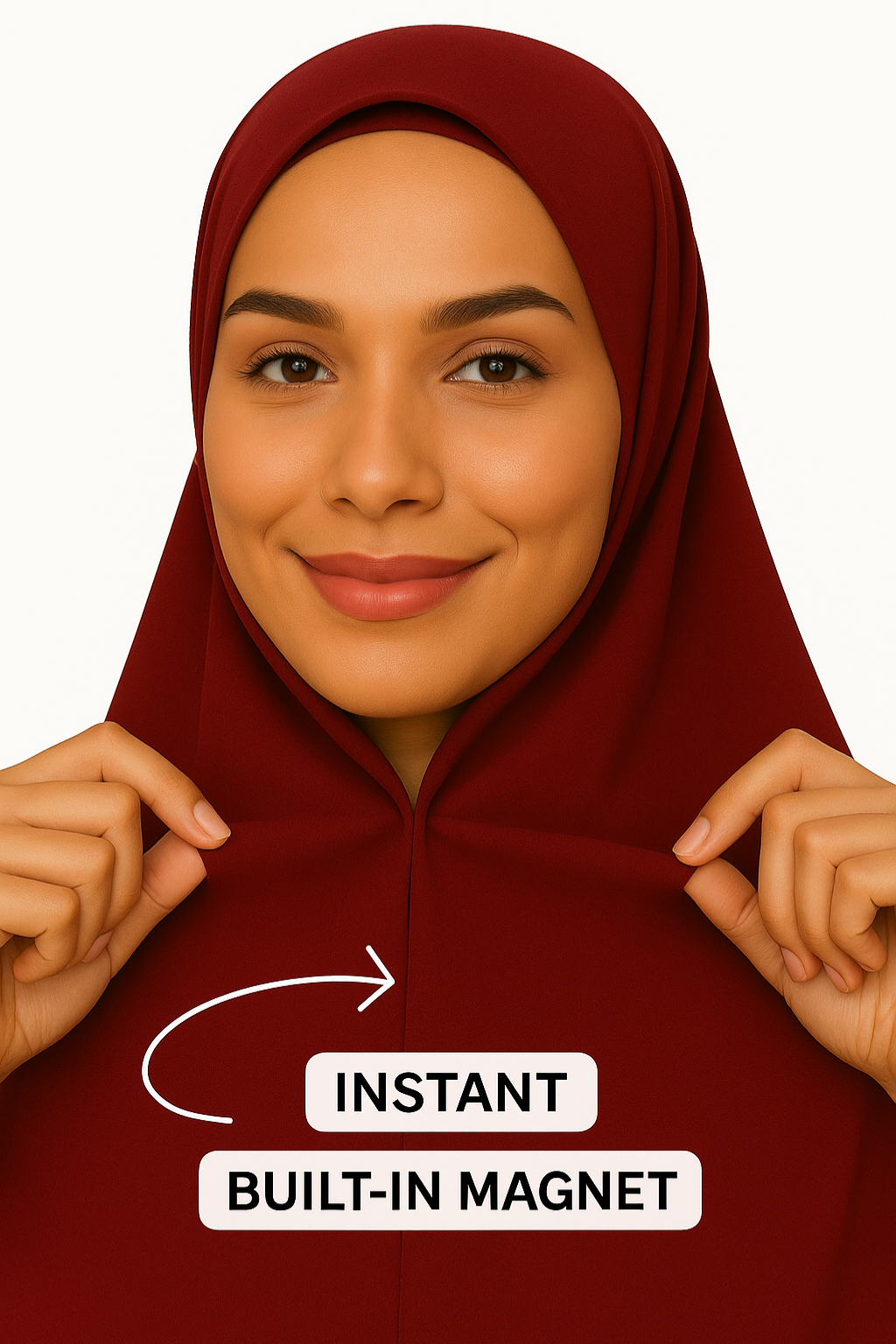 Pre-Sewn Instant Hijab | Built-in Magnets