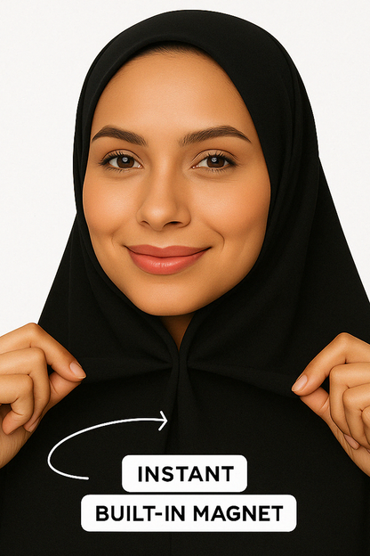 Pre-Sewn Instant Hijab | Built-in Magnets