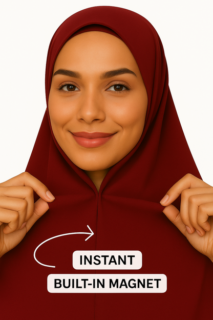 Pre-Sewn Instant Hijab | Built-in Magnets