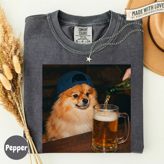 Pomeranian Drinking Beer T-Shirt