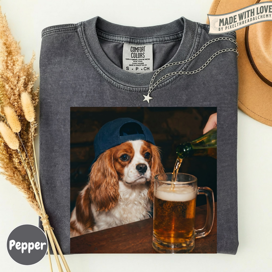 Cavalier Drinking Beer T-Shirt