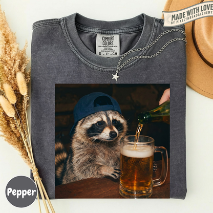 Raccoon Drinking Beer T-Shirt