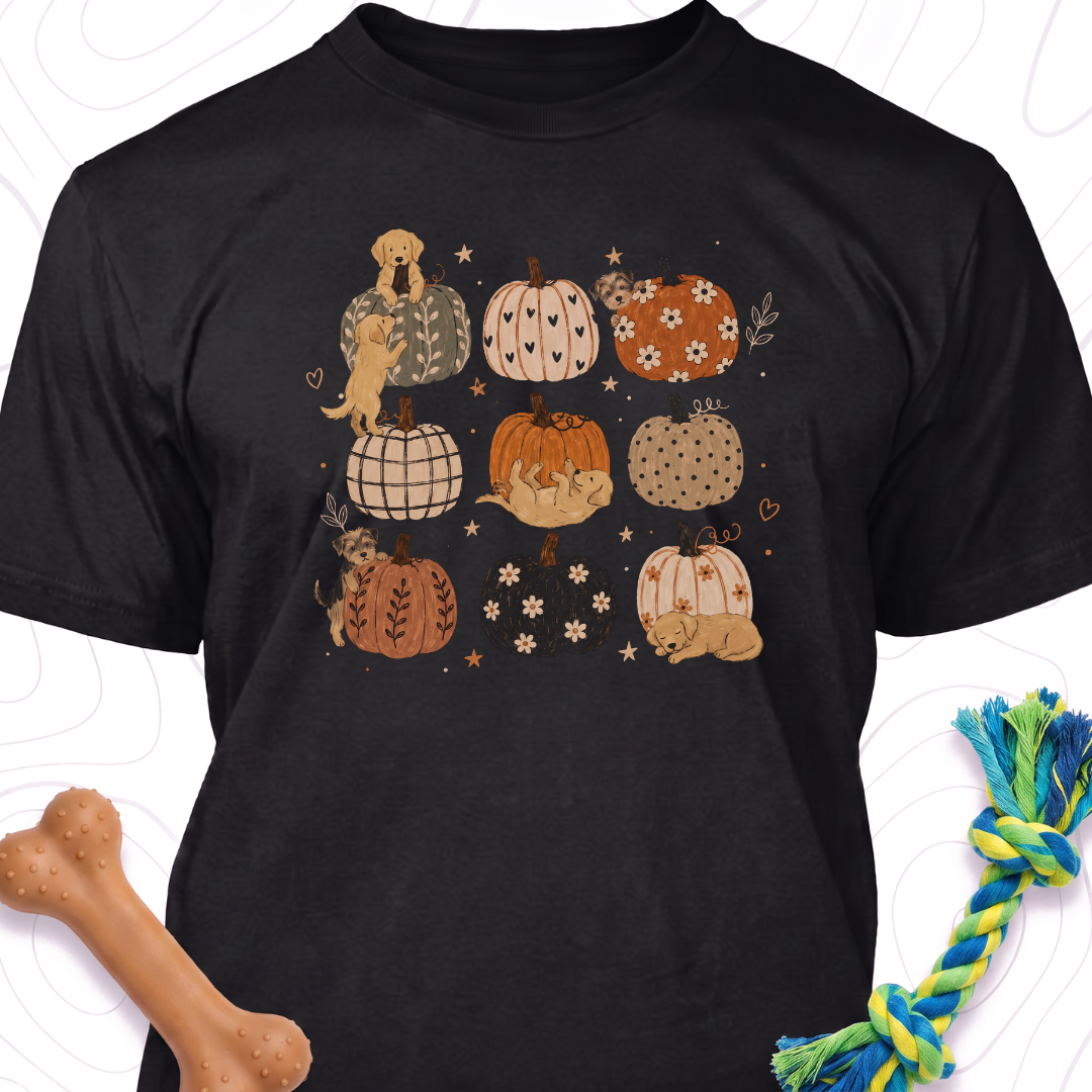 Cute Boho Puppy Pumpkin Comfort Colors® Shirt Cute Fall Pumpkin Pattern Tee