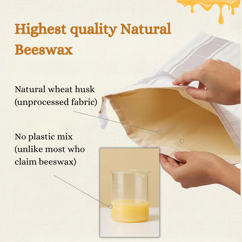 Premium 100% Cotton-Beeswax Bread Bags - by Elvoura™