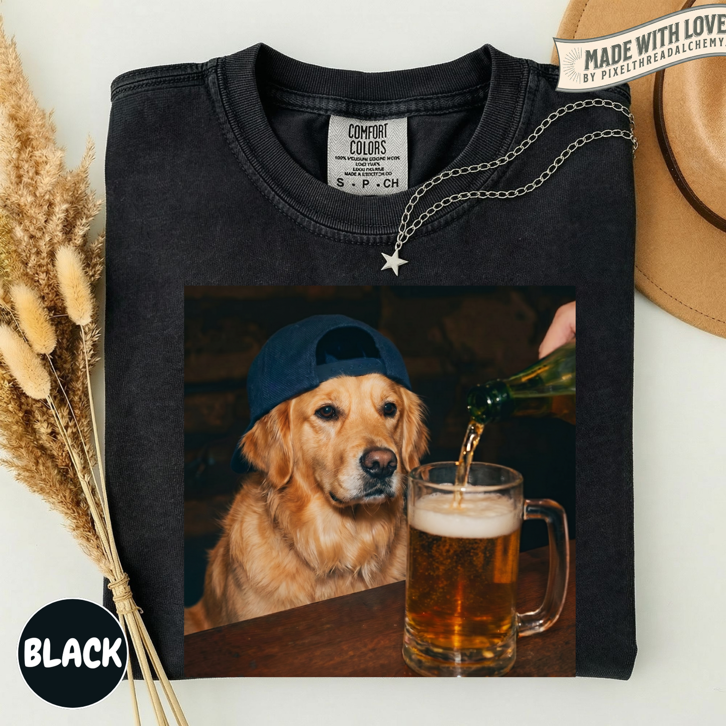 Golden Retriever Drinking Beer T-Shirt