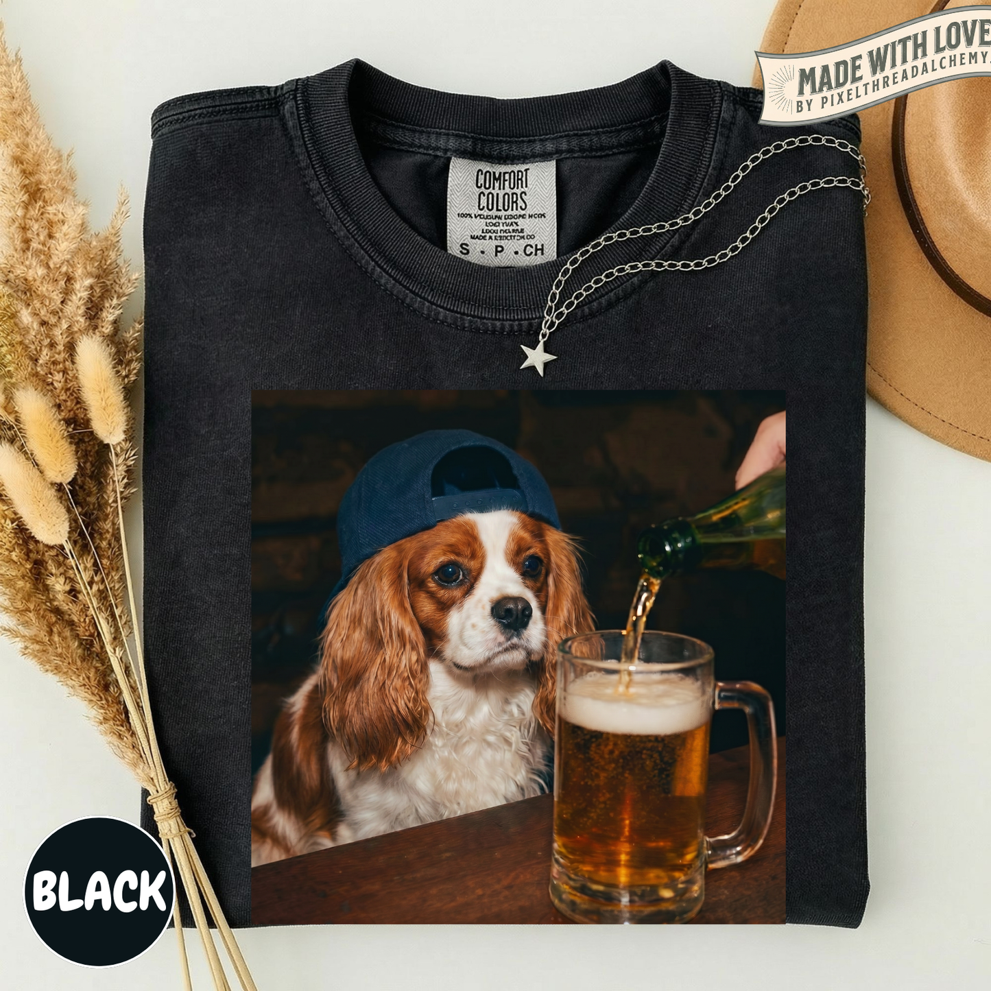 Cavalier Drinking Beer T-Shirt
