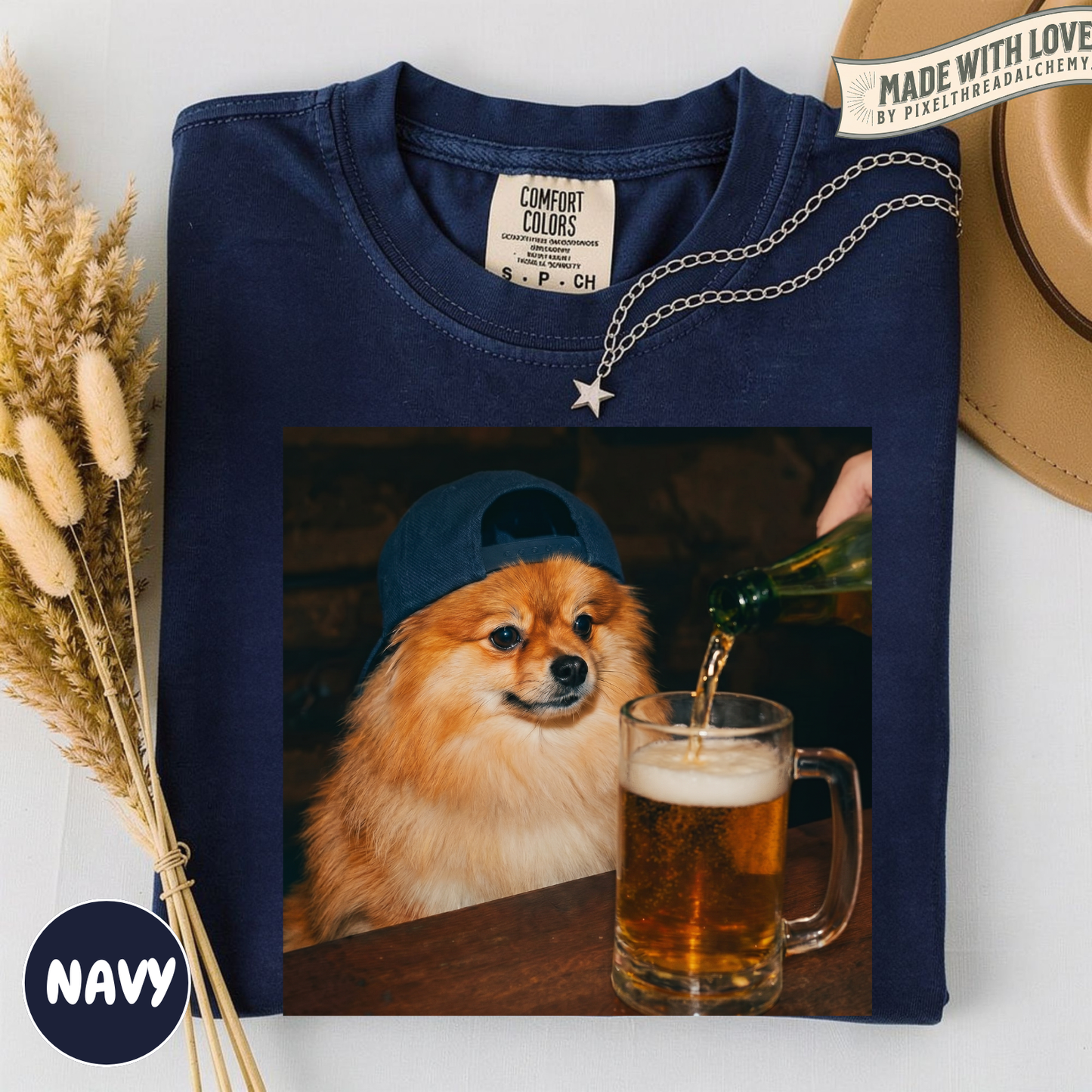 Pomeranian Drinking Beer T-Shirt