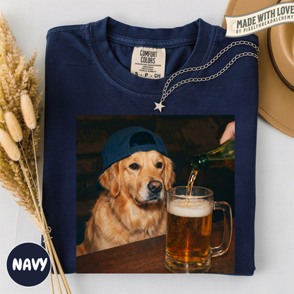 Golden Retriever Drinking Beer T-Shirt
