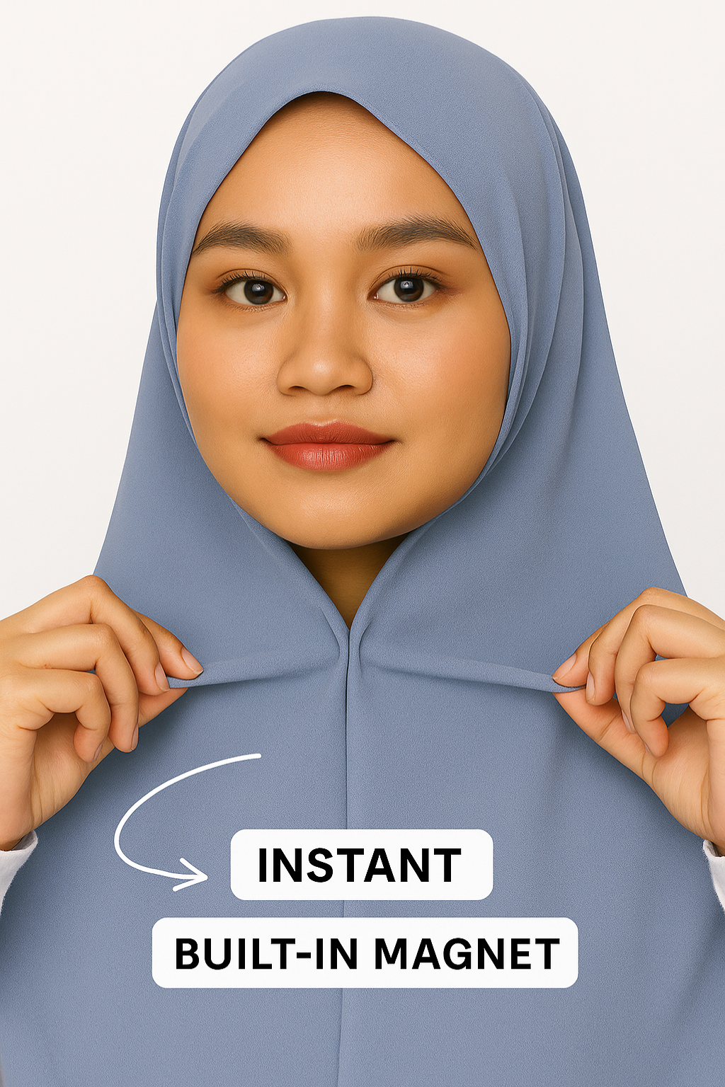 Pre-Sewn Instant Hijab | Built-in Magnets