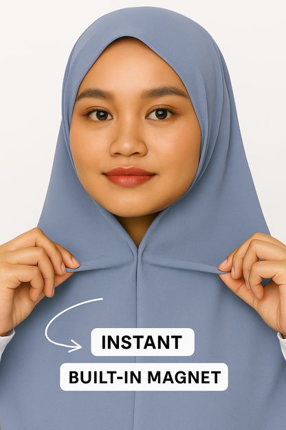 Pre-Sewn Instant Hijab | Built-in Magnets