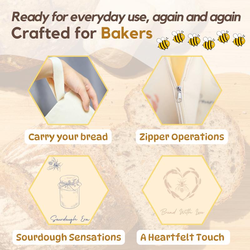 Premium 100% Cotton-Beeswax Bread Bags - by Elvoura™