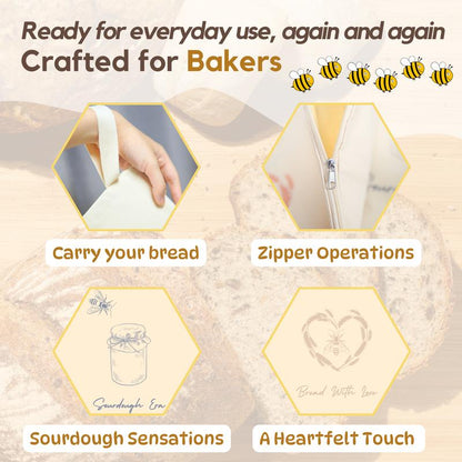 Premium 100% Cotton-Beeswax Bread Bags - by Elvoura™