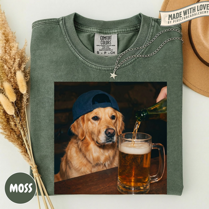 Golden Retriever Drinking Beer T-Shirt