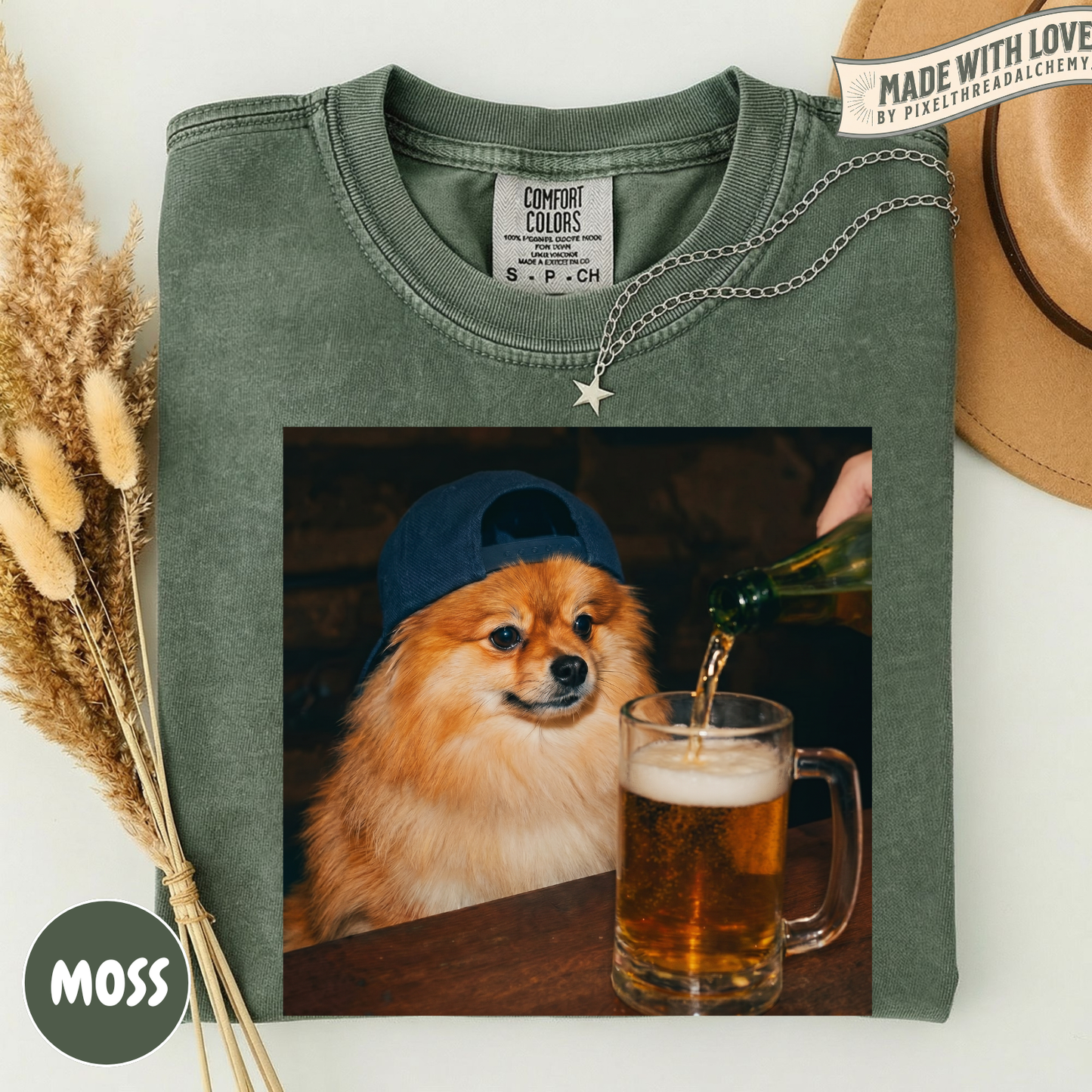 Pomeranian Drinking Beer T-Shirt