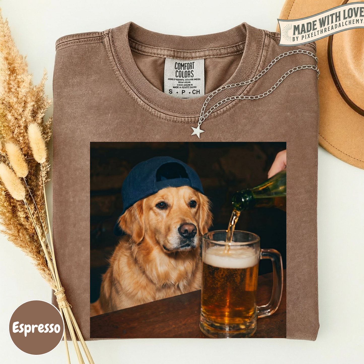 Golden Retriever Drinking Beer T-Shirt