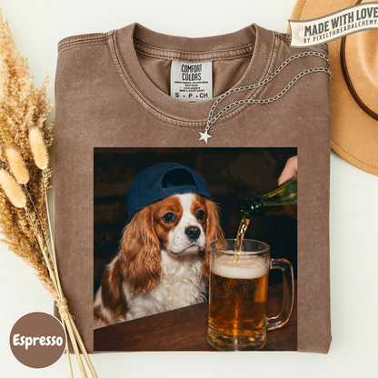 Cavalier Drinking Beer T-Shirt