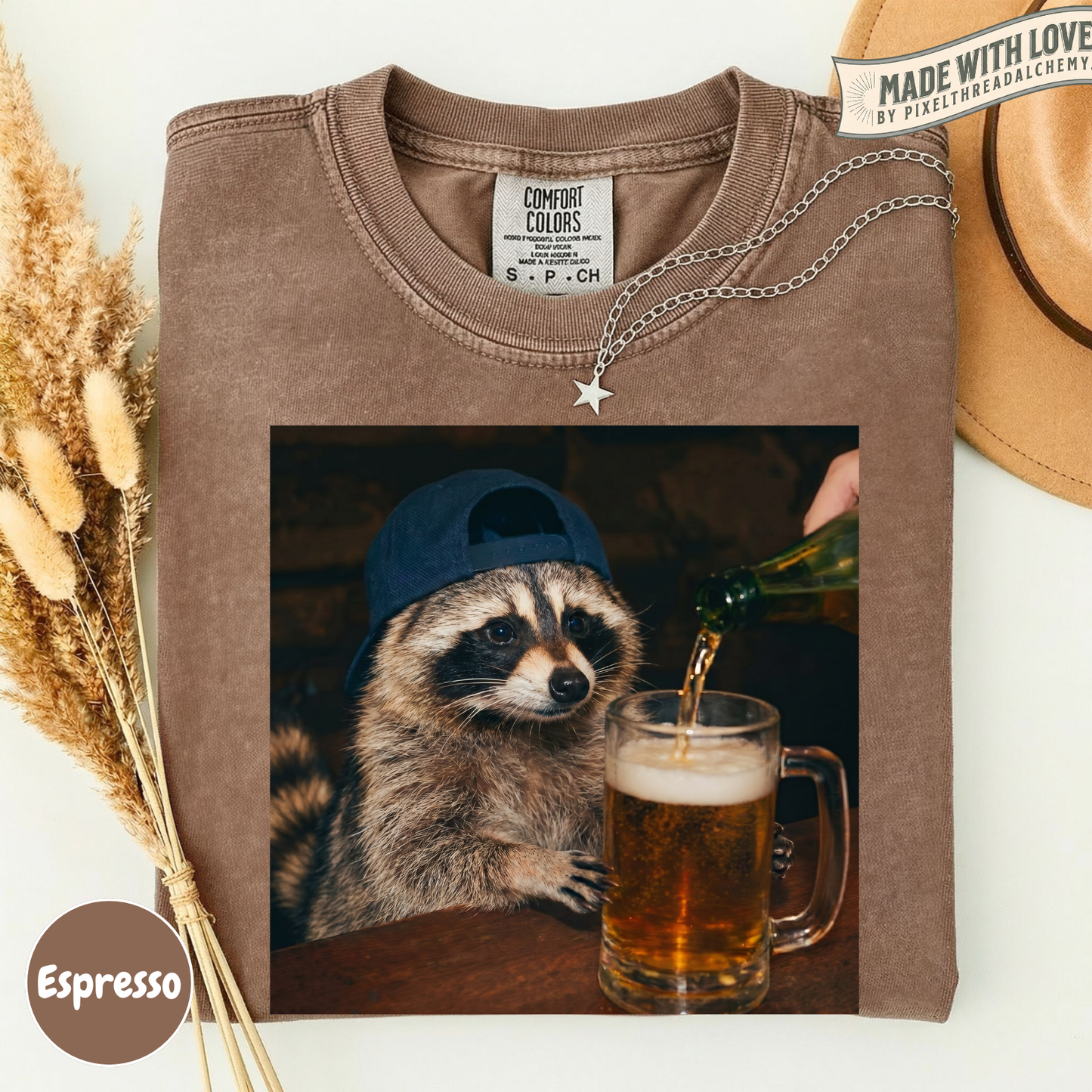 Raccoon Drinking Beer T-Shirt
