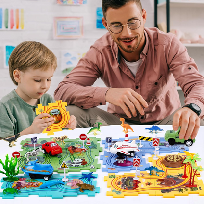 PuzzleRacer Kids Car Track Set
