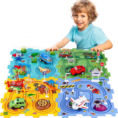 PuzzleRacer Kids Car Track Set