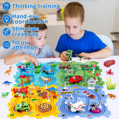 PuzzleRacer Kids Car Track Set