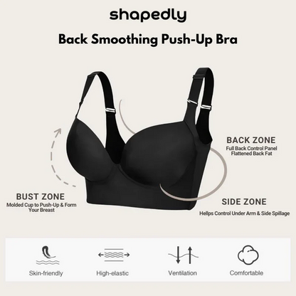 Solai® Full-Coverage Back Smoothing Bra-Black