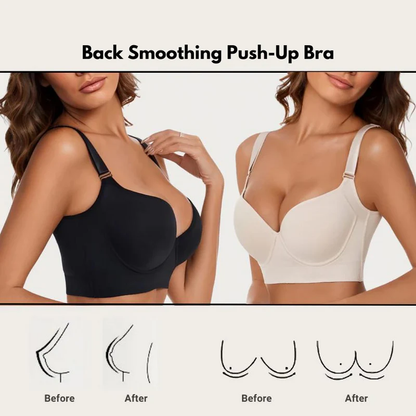 Solai® Full-Coverage Back Smoothing Bra-Black