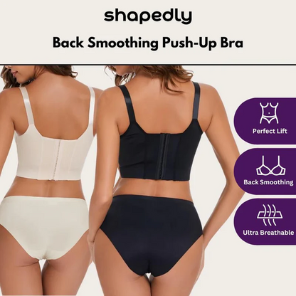 Solai® Full-Coverage Back Smoothing Bra-Black