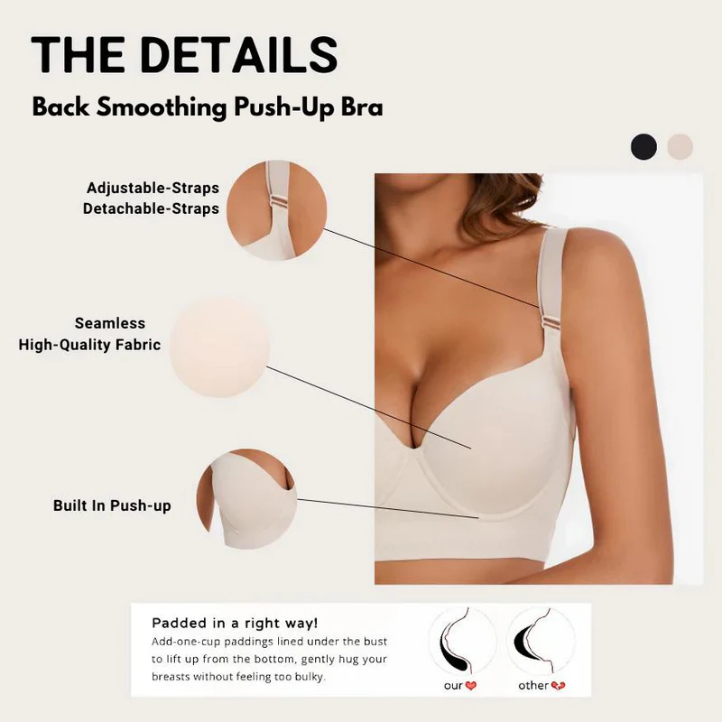 Solai® Full-Coverage Back Smoothing Bra-Black