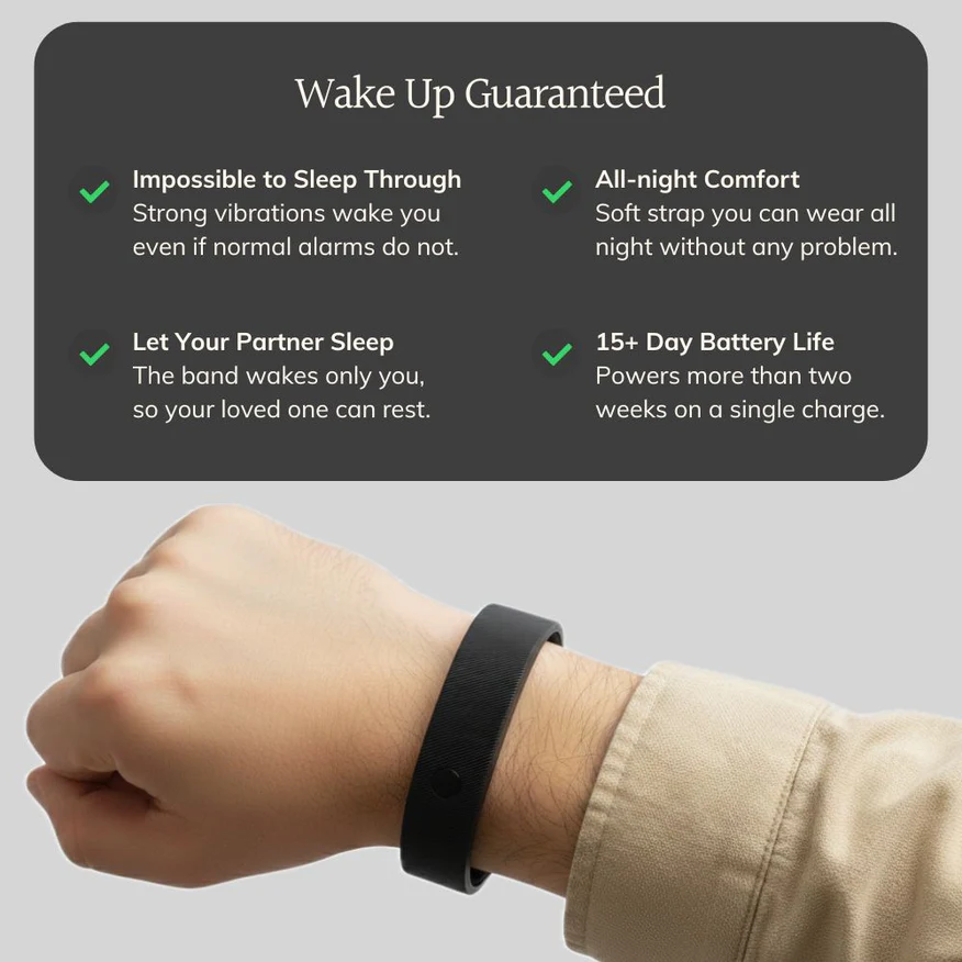 Elvoura Band - Silent Vibrating Alarm for Deaf & HoH