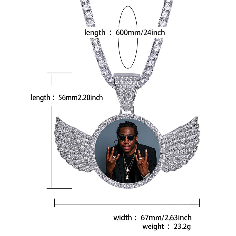 Iced Out Custom Winged Necklace