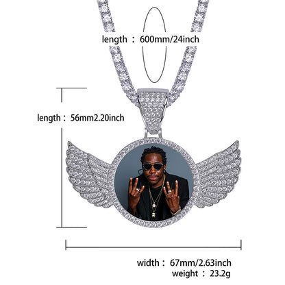 Iced Out Custom Winged Necklace