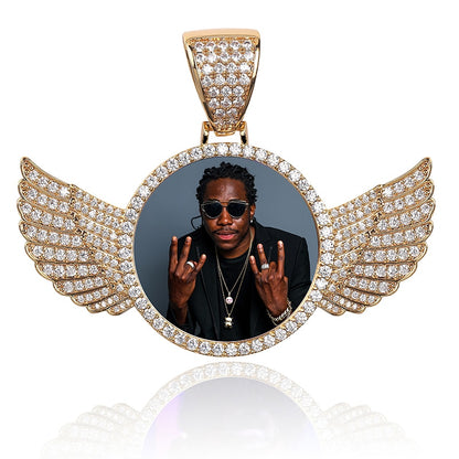 Iced Out Custom Winged Necklace