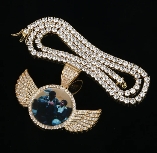 Iced Out Custom Winged Necklace