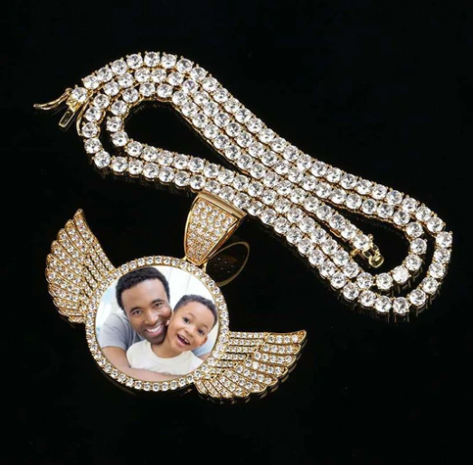 Iced Out Custom Winged Necklace
